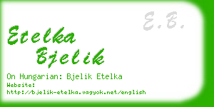 etelka bjelik business card